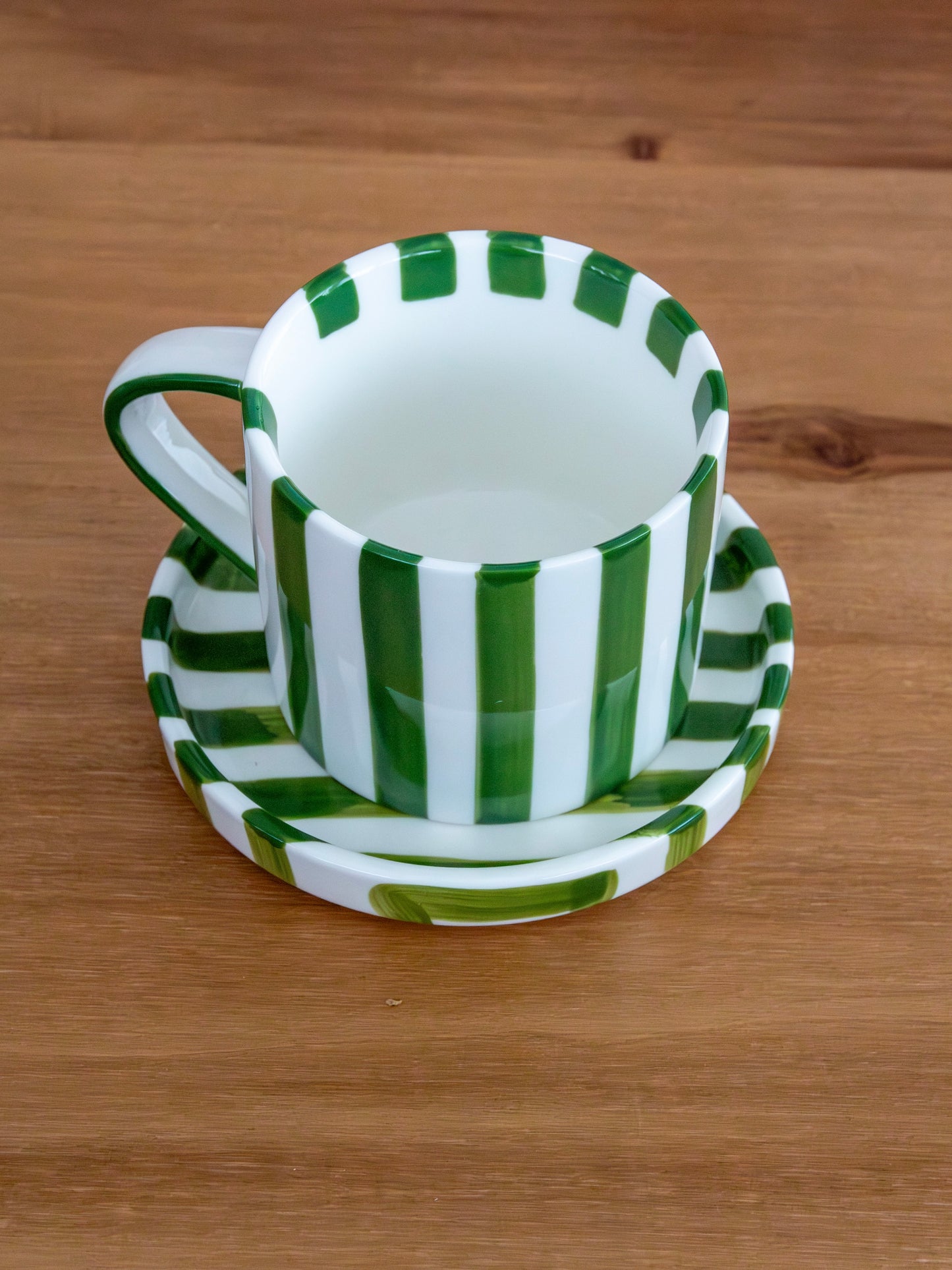 taza con platito striped