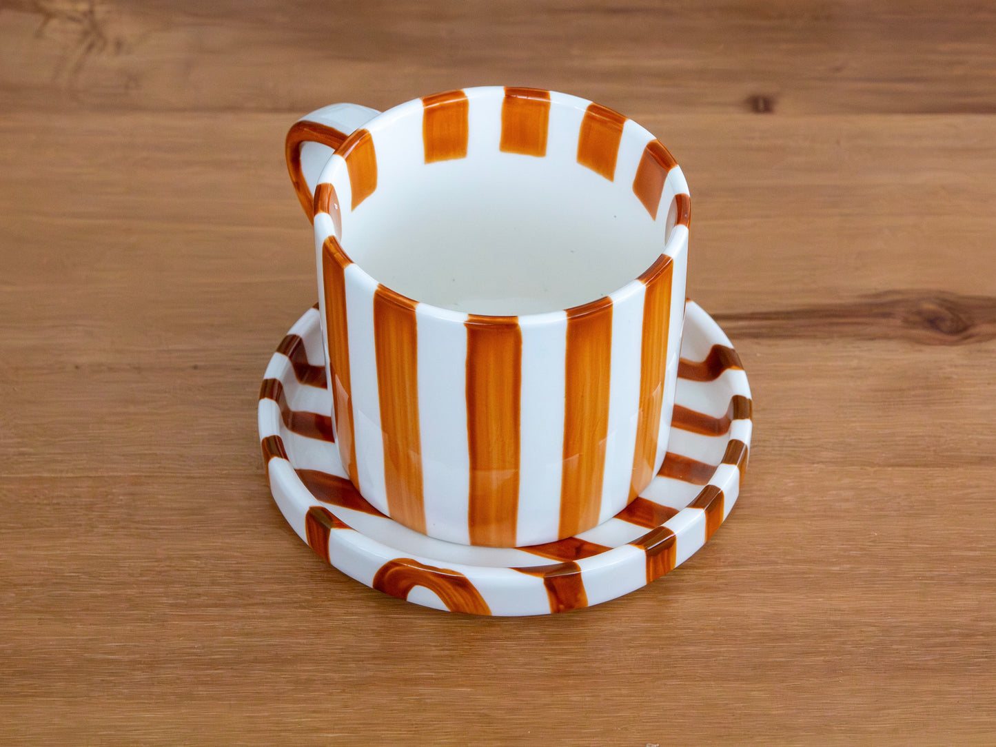 taza con platito striped